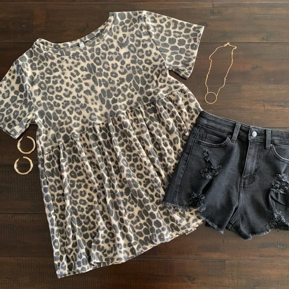 Leopard Babydoll Top - Picture 4 of 4